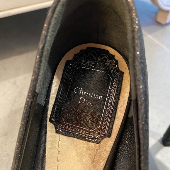 Christian Dior black glittery high heels pumps pointy toes classic dior heels - Picture 8 of 10